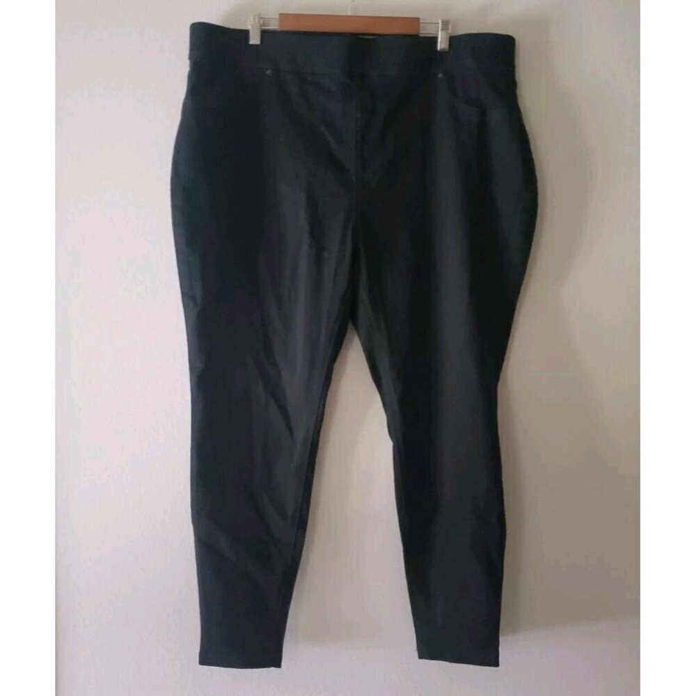 Terra & Sky Womens Black Jeans Elastic Waist Pocket Stretch Solid Cotton Size 2X